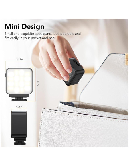 Luz de Relleno Magnética VRIG para DJI Action 3/4/5 - LED Compacta