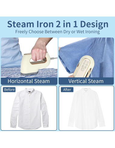 Plancha de Vapor Portátil Timeangela TGS01 1000W Beige