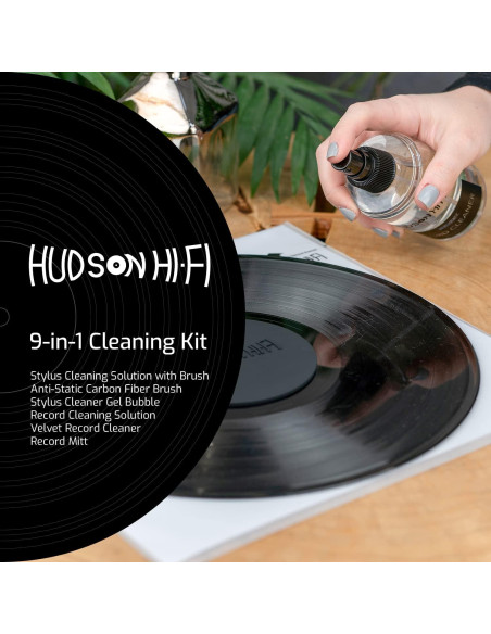 Kit de Limpieza de Discos de Vinilo Pro Hudson Hi-Fi 9-en-1