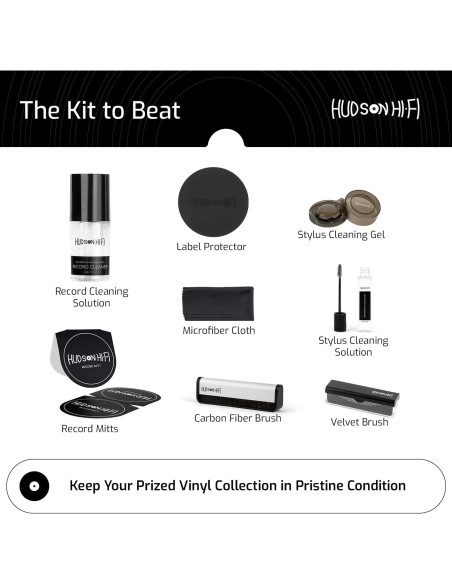 Kit de Limpieza de Discos de Vinilo Pro Hudson Hi-Fi 9-en-1