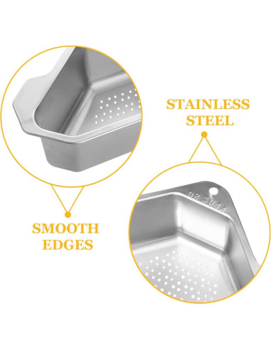 Canasta de Drenaje Triangular Hemobllo de Acero Inoxidable 24.5cm
