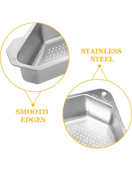 Canasta de Drenaje Triangular Hemobllo de Acero Inoxidable 24.5cm