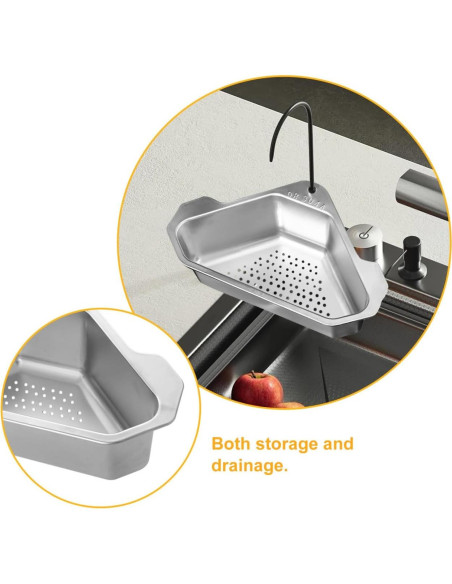 Canasta de Drenaje Triangular Hemobllo de Acero Inoxidable 24.5cm