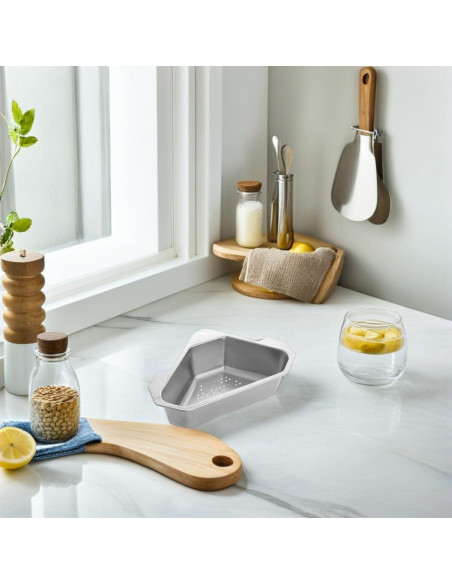 Canasta de Drenaje Triangular Hemobllo de Acero Inoxidable 24.5cm