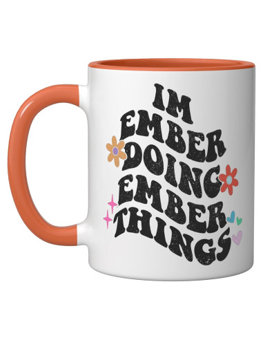 Taza Divertida Día de la Madre Ropa Personalizada 11 oz Naranja/Blanco