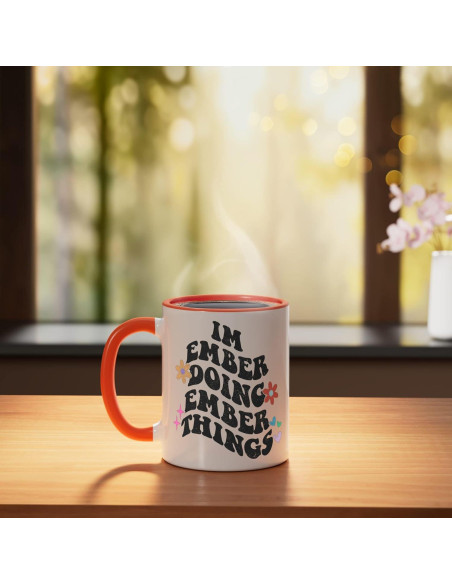 Taza Divertida Día de la Madre Ropa Personalizada 11 oz Naranja/Blanco