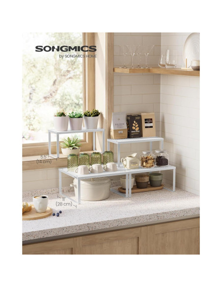 Estantes Organizadores de Metal SONGMICS, Juego de 2, Blanco