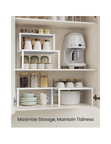 Estantes Organizadores de Metal SONGMICS, Juego de 2, Blanco