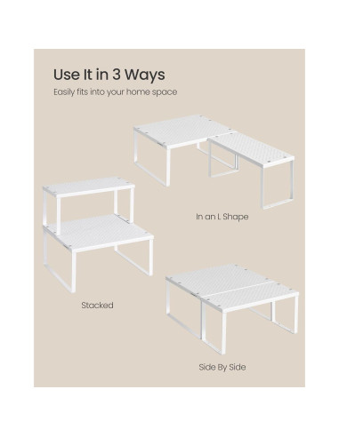 Estantes Organizadores de Metal SONGMICS, Juego de 2, Blanco