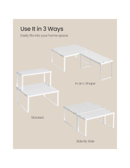 Estantes Organizadores de Metal SONGMICS, Juego de 2, Blanco