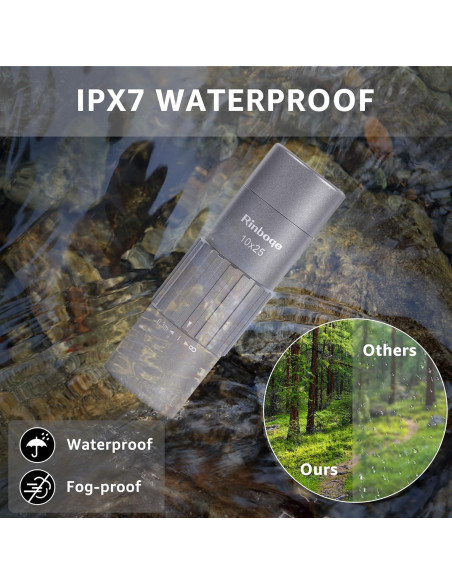 Monocular Compacto Rinboqe 10x25 HD Impermeable 163g