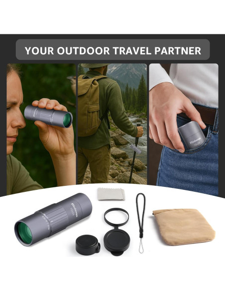Monocular Compacto Rinboqe 10x25 HD Impermeable 163g