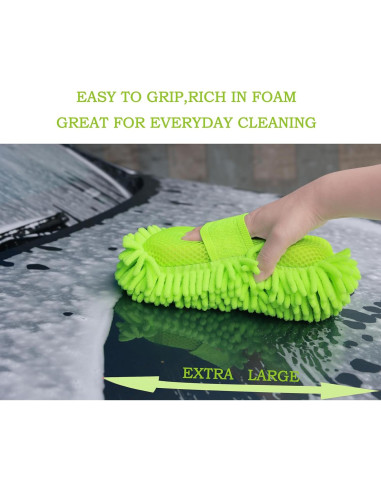 Esponja de Lavado de Coche Microfibra Chenille 2 Paquete Verde