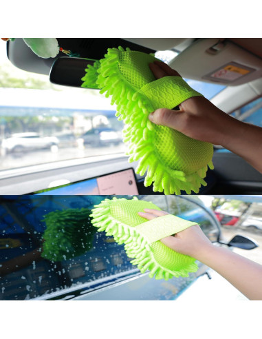 Esponja de Lavado de Coche Microfibra Chenille 2 Paquete Verde