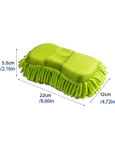 Esponja de Lavado de Coche Microfibra Chenille 2 Paquete Verde