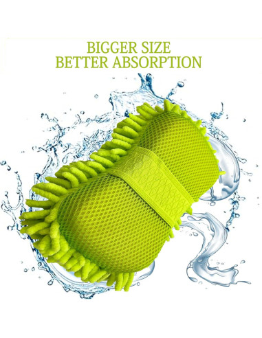Esponja de Lavado de Coche Microfibra Chenille 2 Paquete Verde