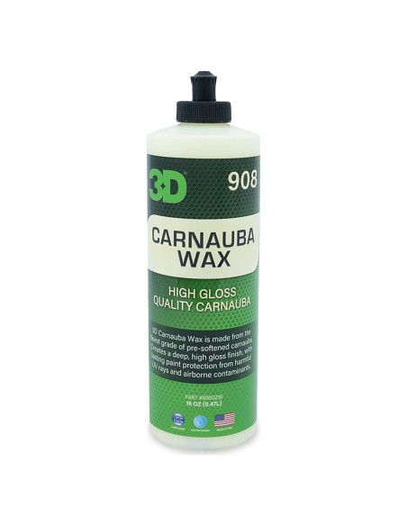 Cera Carnauba 3D Líquida 16 oz - Brillo y Protección UV