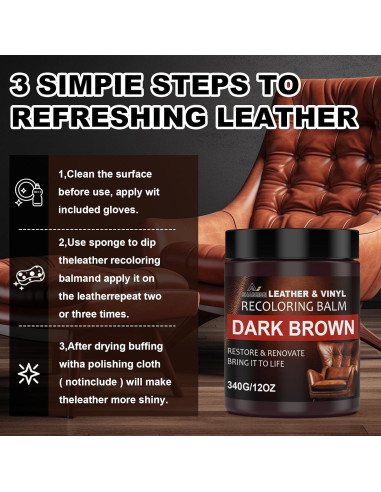 Bálsamo Restaurador de Color para Cuero SHABEIBEI 396g Rojo