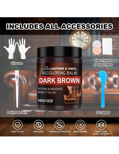 Bálsamo Restaurador de Color para Cuero SHABEIBEI 396g Rojo