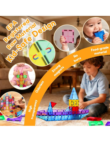 Azulejos Magnéticos Antibacterianos HAPPYMATY - 106 PCS