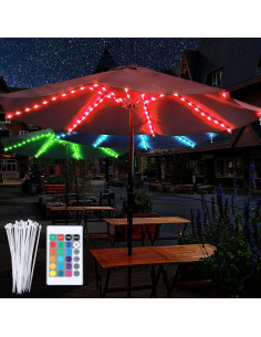 Luces de Cuerda LED para Paraguas de Patio Enhon 16 Colores 2