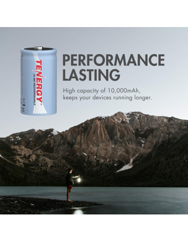 Batería recargable Tenergy D 10000mAh 1.2V NiMH - Alta capacidad