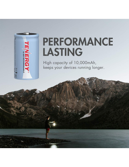 Batería recargable Tenergy D 10000mAh 1.2V NiMH - Alta capacidad