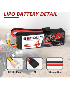 Batería LiPo 4S 14.8V 6500mAh 100C Socokin para RC 2