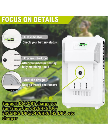 Batería de Reemplazo 24V 6.0Ah TenHutt para Snow Joe 2Pack