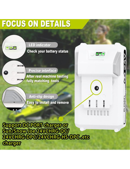 Batería de Reemplazo 24V 6.0Ah TenHutt para Snow Joe 2Pack