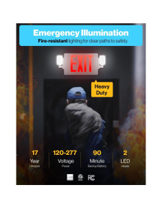 Señal de Salida de Emergencia LED Sunco 6 Paquete con Batería 2