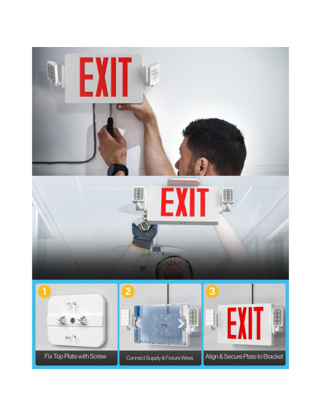 Señal de Salida de Emergencia LED Sunco 6 Paquete con Batería