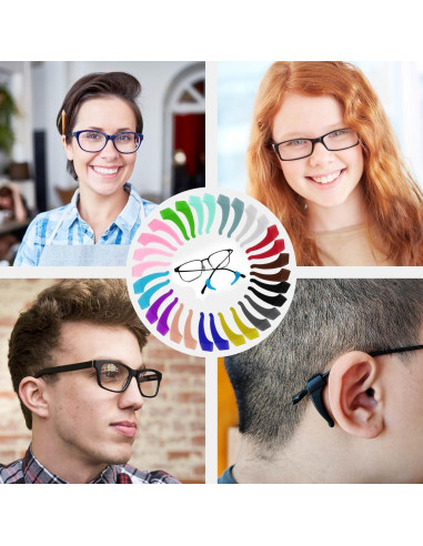 5 Pares Sujetadores Gafas Silicona Antideslizante Multicolor