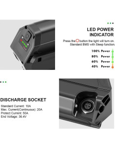 Batería de Bicicleta Eléctrica 48V 12.8Ah Yose Power para Aventon Pace 500 2