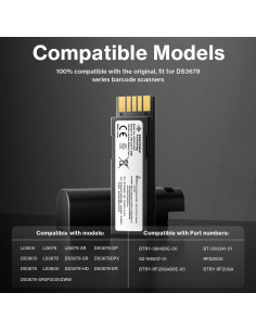 Batería de Reemplazo Zebra DS3678 DS3600 LI3678 81.9g 2