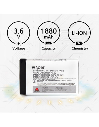 Batería de 3.6V 1880mAh Elxjar para radios Motorola DTR/MTH