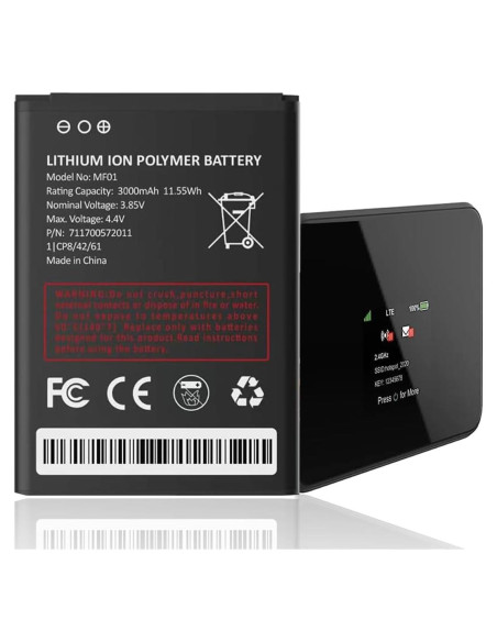 Batería de Reemplazo 3000mAh HamnaKhu para Turbo Hotspot 2