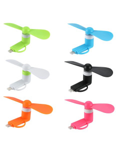 Mini Ventilador USB 2-en-1 DNTESR para Teléfono Móvil - 6 Pack