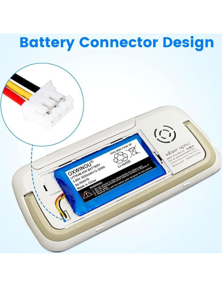 Batería de Reemplazo OWXINOU para Monitor Bebé DXR-8 Pro 3200mAh