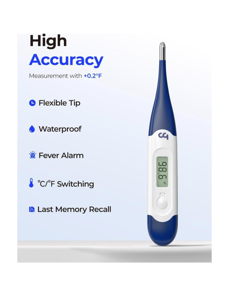 Termómetro Digital JOYTECH Oral Axilar Rectal Flexible Azul