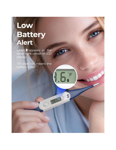 Termómetro Digital JOYTECH Oral Axilar Rectal Flexible Azul