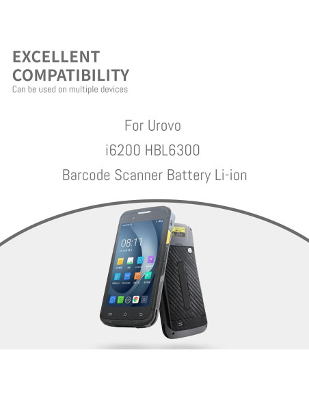 Batería de Litio-ion HBL6300 para Escáner Urovo i6200 3800mAh