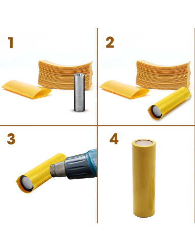 100 Fundas Termocontraíbles Aislantes para Batería 21700