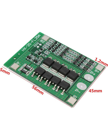 Placa de Protección de Batería de Litio 2Pcs 11.1V 25A Daier