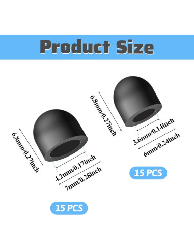 30 Puntas de Goma para Stylus JIYIN - 0.51 cm y 0.71 cm