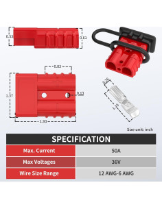 Conector Rápido de Batería 50A RVBOATPAT 12-36V 4PCS 2