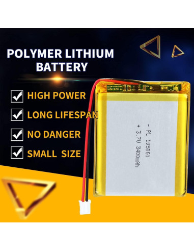 Batería de polímero de litio AKZYTUE 3.7V 3400mAh 105061