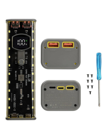 Soporte de Batería Doble 21700 RETLAJTISINT Cargador Tipo-C