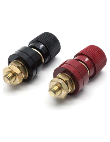 Conector de Poste de Batería LC LICTOP 8mm Rojo y Negro - 2 Piezas