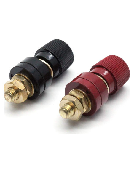 Conector de Poste de Batería LC LICTOP 8mm Rojo y Negro - 2 Piezas